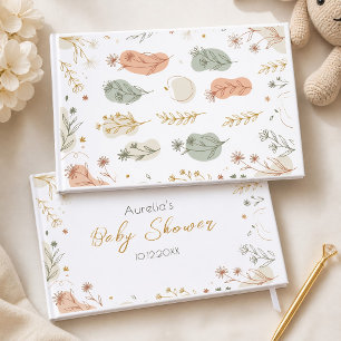 Elegant Wildflower Botanical Gold Foil Guest Book