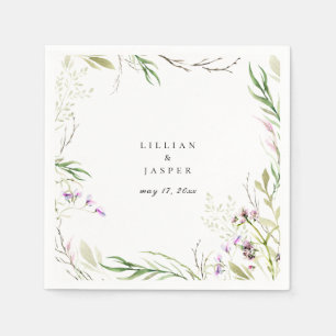 Elegant Wildflower Botanical Napkin