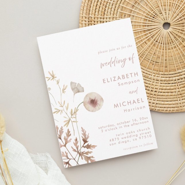 Elegant Wildflower Botanical Wedding  Invitation (Creator Uploaded)