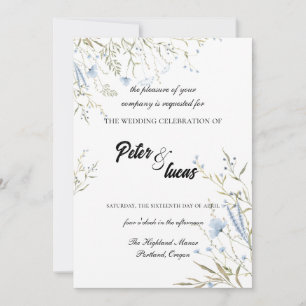 Elegant Wildflower Botanical Wedding Invitation