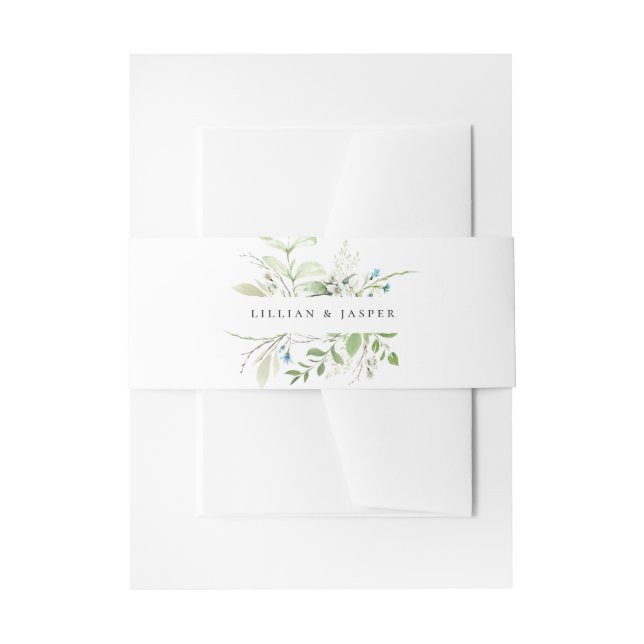 Elegant Wildflower Botanical Wedding Invitation Belly Band (Front Example)