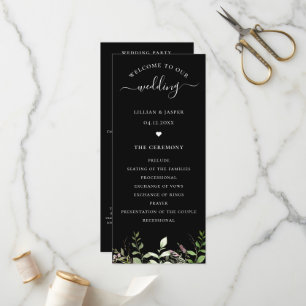Elegant Wildflower Botanical Wedding Program Programme