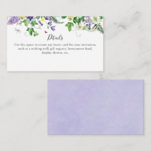 Elegant Wildflower Bridal Shower Enclosure Card