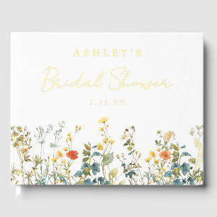 Elegant Wildflower Bridal Shower Guest Book