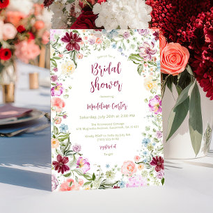 Elegant Wildflower Bridal Shower Invitation