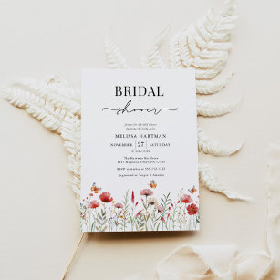 Elegant Wildflower Bridal Shower Invitation