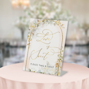 Elegant Wildflower Bridal Shower Sweet Treat Pedestal Sign