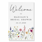 Elegant Wildflower Bridal Shower Welcome Sign