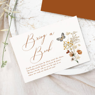 Elegant Wildflower Butterfly Bring a Book Enclosure Card