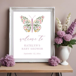 Elegant Wildflower Butterfly Poster
