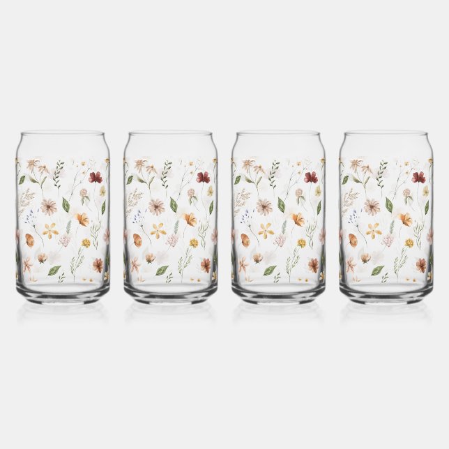 Elegant Wildflower Can Glass (Front)