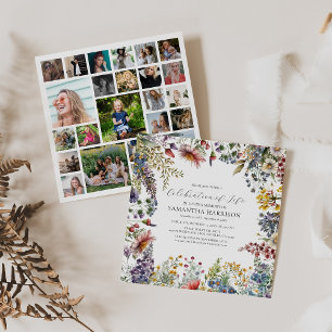 Elegant Wildflower Celebration Of Life Invitation
