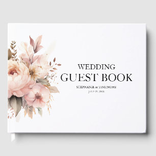 Elegant  Wildflower Chic Wedding Guest Book