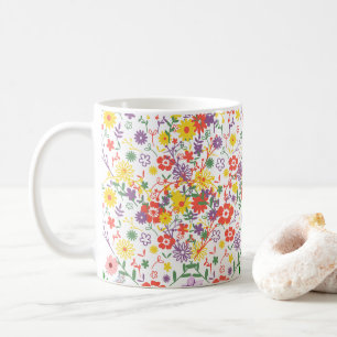 Elegant Wildflower Coffee Mug Floral Botanical