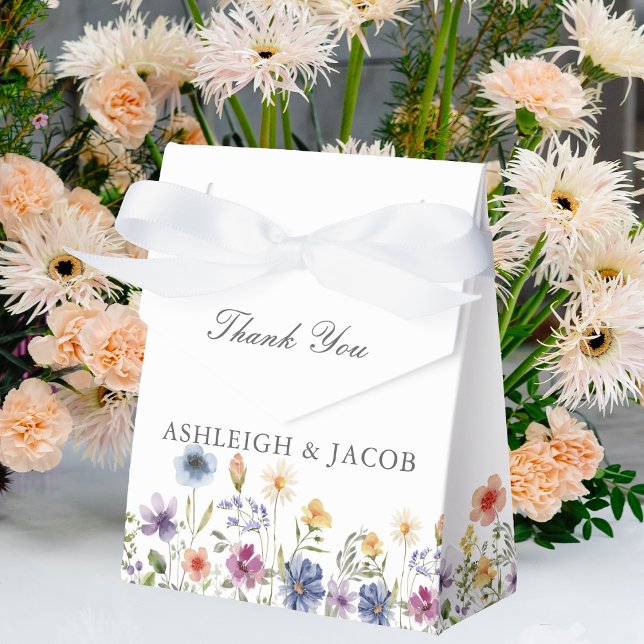 Elegant Wildflower Custom Spring Wedding Favour Box (Creator Uploaded)