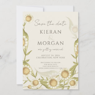 Elegant Wildflower Daisy Save the Date Invitation
