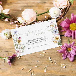 Elegant Wildflower Diaper Raffle Enclosure Card