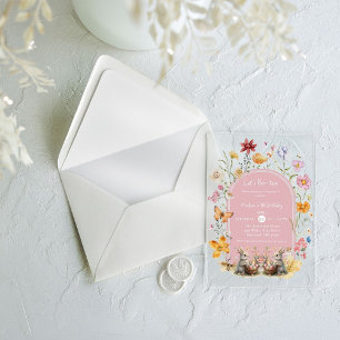 Elegant Wildflower Easter Birthday ParTea Acrylic Invitations