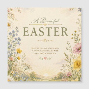 Elegant Wildflower Easter Greeting, Floral Design