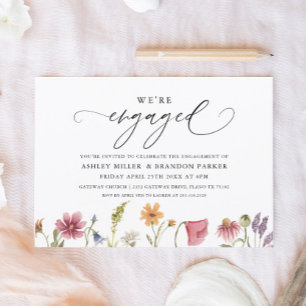 Elegant Wildflower Engagement Party Invitation