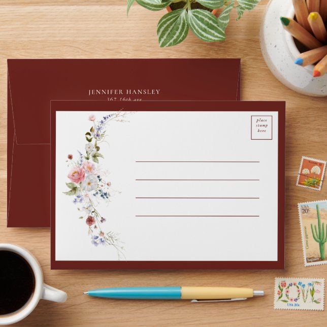 Elegant Wildflower Envelopes (Desk)