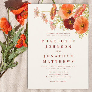 Elegant Wildflower Fall Wedding Invitation