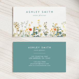 Elegant Wildflower Field Business Card
