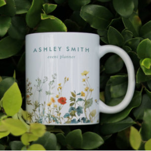 Elegant Wildflower Field Business Coffee Mug