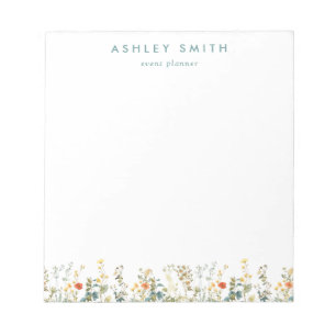 Elegant Wildflower Field Business Notepad
