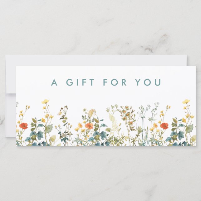 Elegant Wildflower Field Gift Certificate (Front)