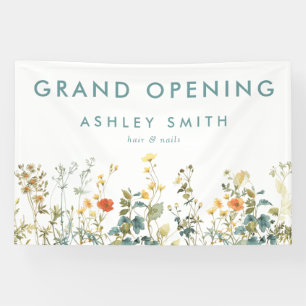 Elegant Wildflower Field Grand Opening Banner