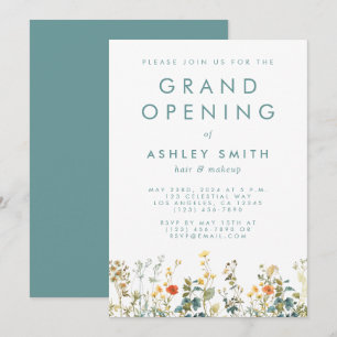 Elegant Wildflower Field Grand Opening Invitation