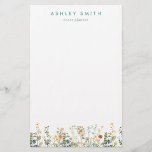 Elegant Wildflower Field Stationery
