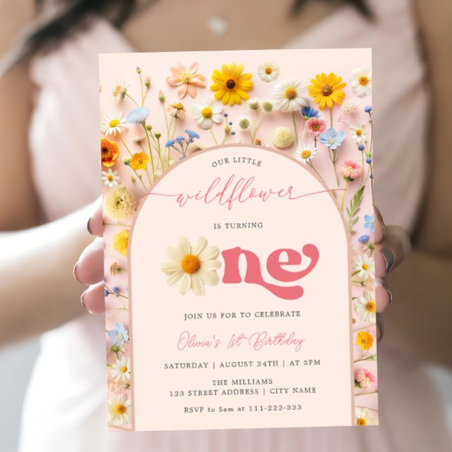 Elegant Wildflower First Birthday Invitation (Creator Uploaded)