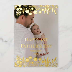 Elegant Wildflower First Father's Day Photo Dad