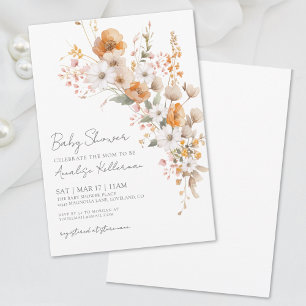 Elegant Wildflower Floral Baby Shower Invitation