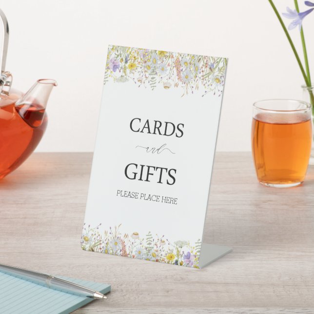 Elegant Wildflower Floral Bridal Shower Pedestal S Pedestal Sign (In SItu)