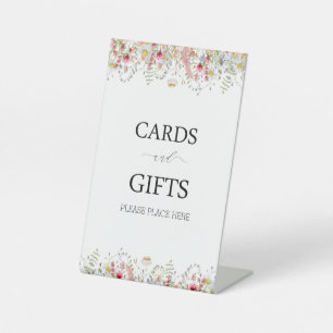 Elegant Wildflower Floral Bridal Shower Pedestal Sign