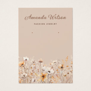Elegant wildflower floral earring display card