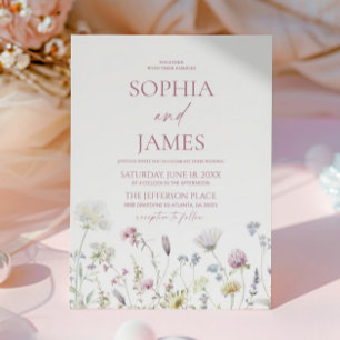Elegant Wildflower Floral Flowers Wedding Invitation