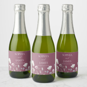 Elegant Wildflower Floral Flowers Wedding Sparkling Wine Label