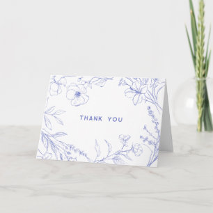Elegant Wildflower Floral Folded Thank You Card