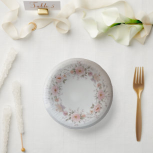 Elegant wildflower Floral Pattern summer wedding Paper Plate