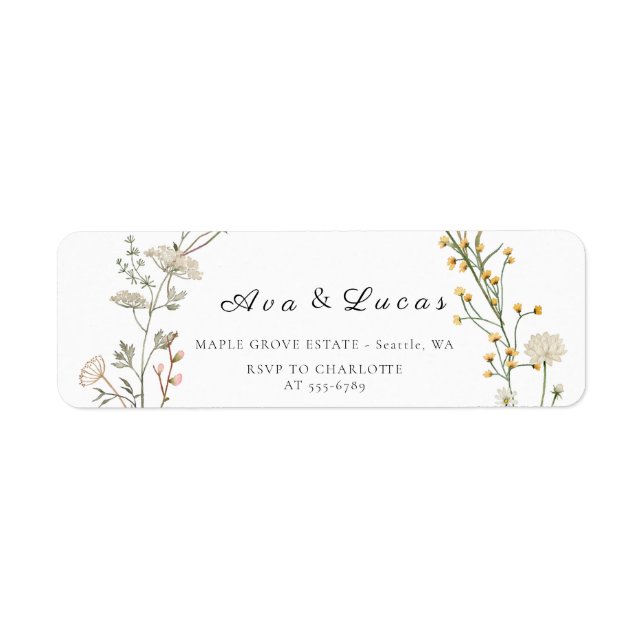 Elegant Wildflower Floral Wedding Garden Greenery (Front)