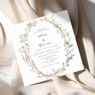Elegant Wildflower Floral Wedding Garden Greenery Invitation
