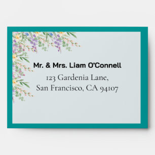 Elegant Wildflower Floral Wedding Guest Envelope