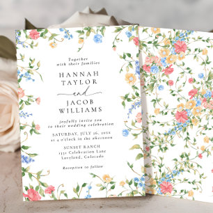 Elegant Wildflower Floral Wedding Invitation