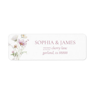 Elegant Wildflower Floral Wedding Return Address