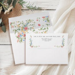 Elegant Wildflower Floral Wedding Return Address Envelope