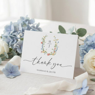 Elegant Wildflower Floral Wedding Thank You Card